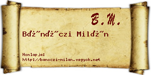 Bánóczi Milán névjegykártya
