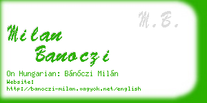 milan banoczi business card